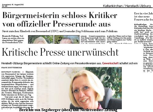 Von  Bressensdorfs ungewollte Werbeaktion für die Henstedt-Ulzburger Nachrichten