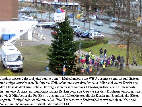 Weihnachtstanne wird geschmückt